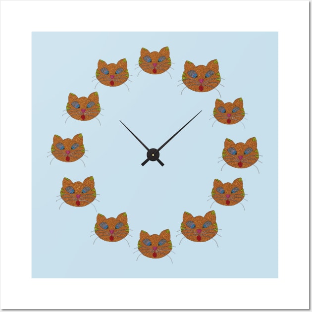 Kitty Clock Wall Art by NightserFineArts